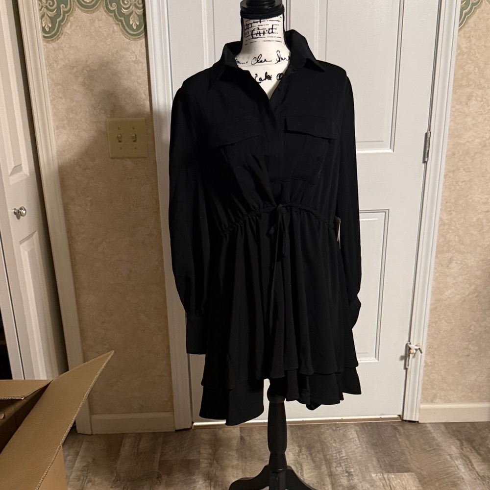 Chic Black Long Sleeve Dress